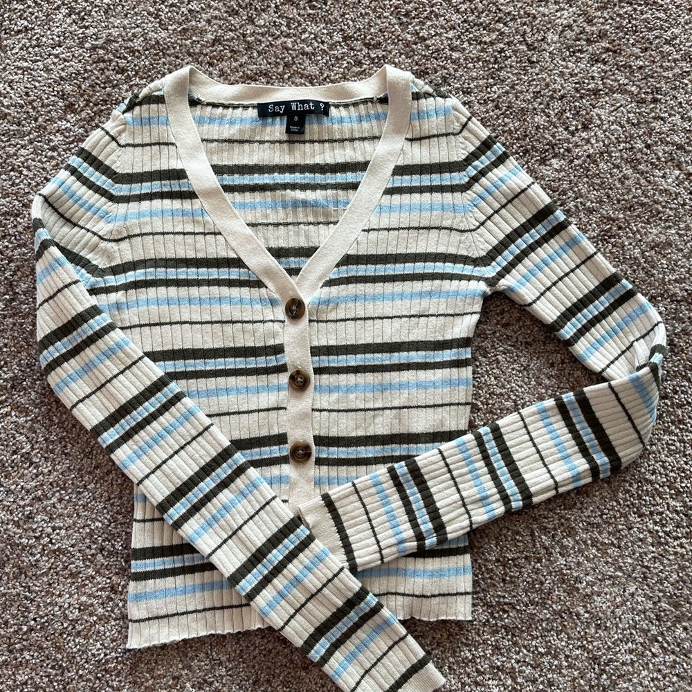 Striped cropped sweater